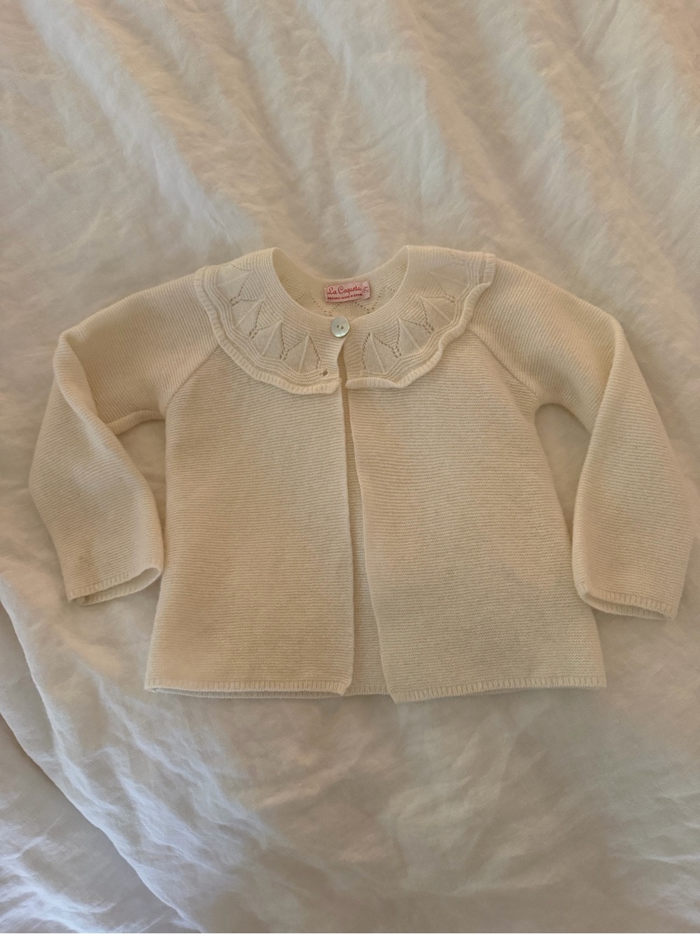 Cream Ivory Baena Merino Girl Cardigan
